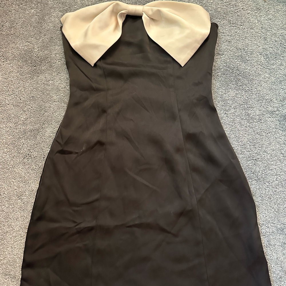 Elegant Black and Cream Dress